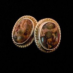 Lady’s Leopard-skin Jasper post earrings